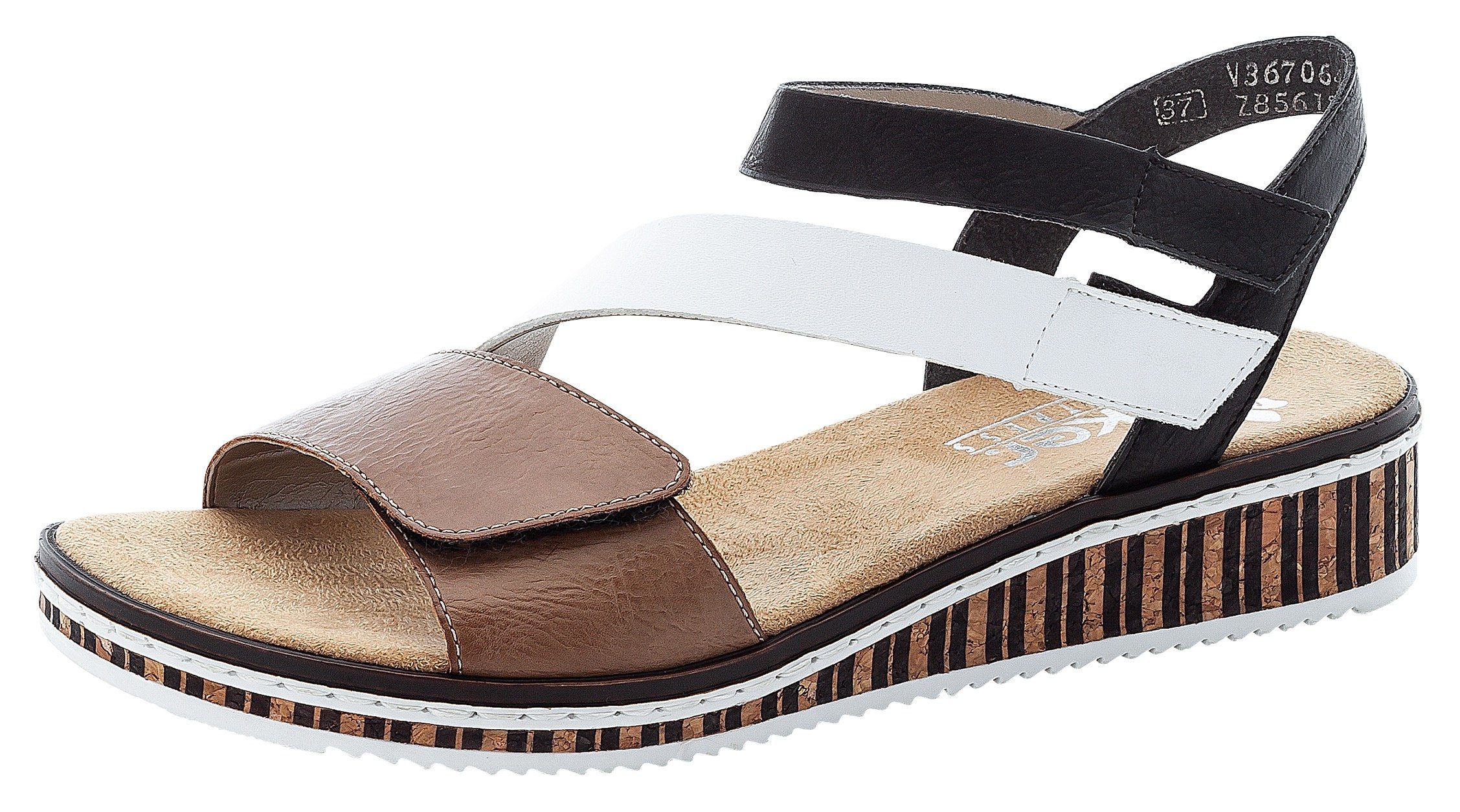 Rieker Riemchensandale, Sommerschuh, Sandalette, Keilabsatz, im modernen Look