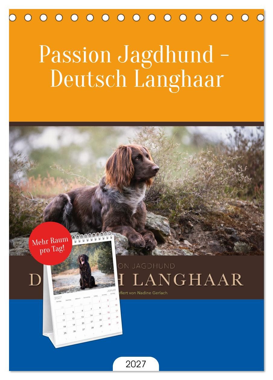 CALVENDO Tischkalender Tischplaner 2027 - Passion Jagdhund - Deutsch Langhaar (A5 Tischkalend
