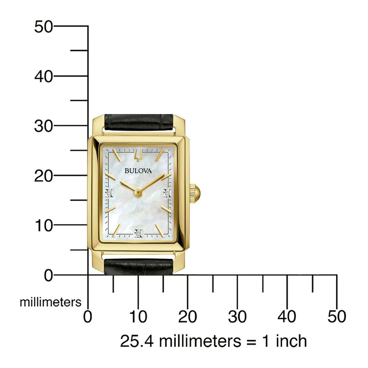 Bulova Quarzuhr 97P166, Armbanduhr, Damenuhr, Lederarmband, mit Diamanten günstig online kaufen