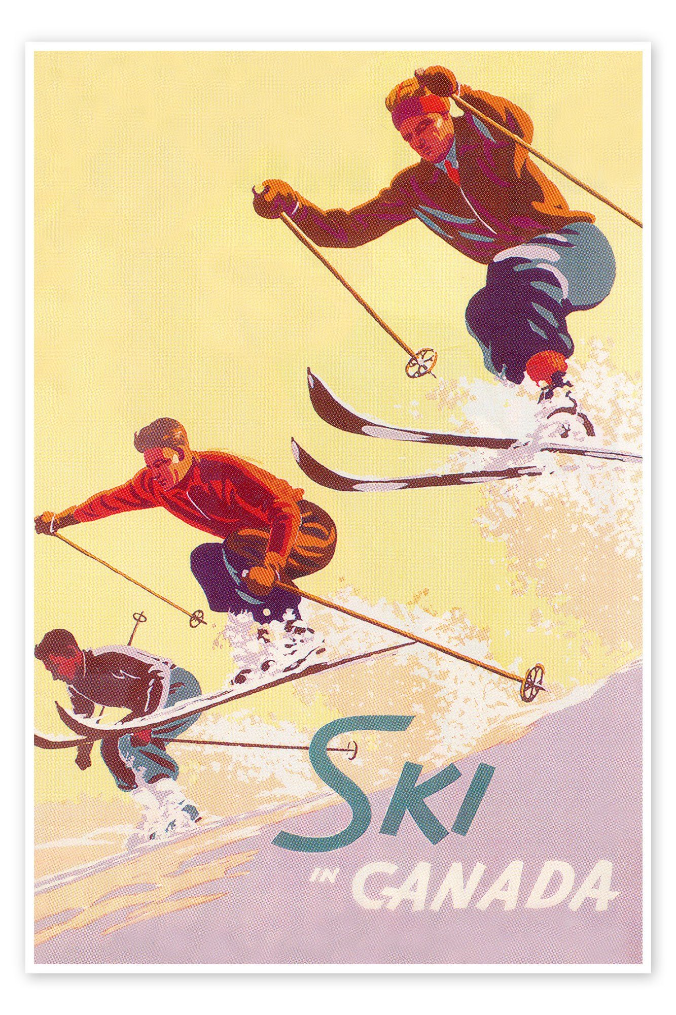 Posterlounge Poster Vintage Ski Collection, Ski in Kanada (englisch), Vintage Illustration