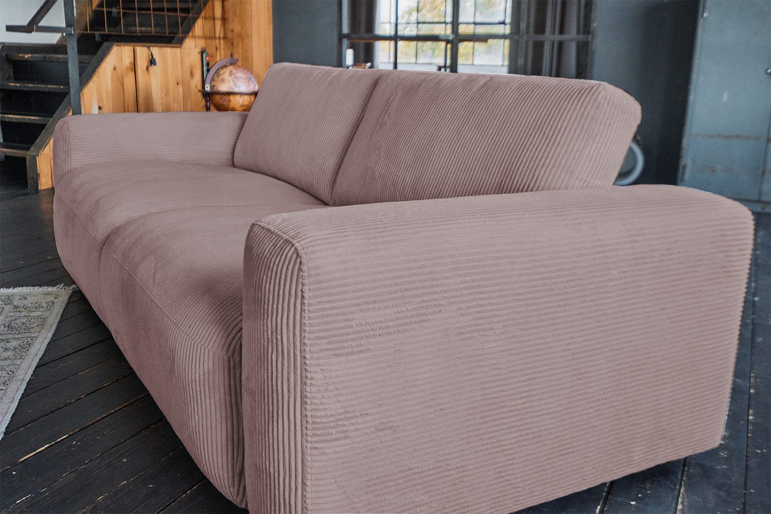 KAWOLA Sofa BODHI Cord Couch - Gemütlichkeit - Wohnzimmer Sofa - 3 Sitzer, Modernes Sofa für Drei, hochwertiger Bezug, toller Sitzkomfort – Bild 5 von 5