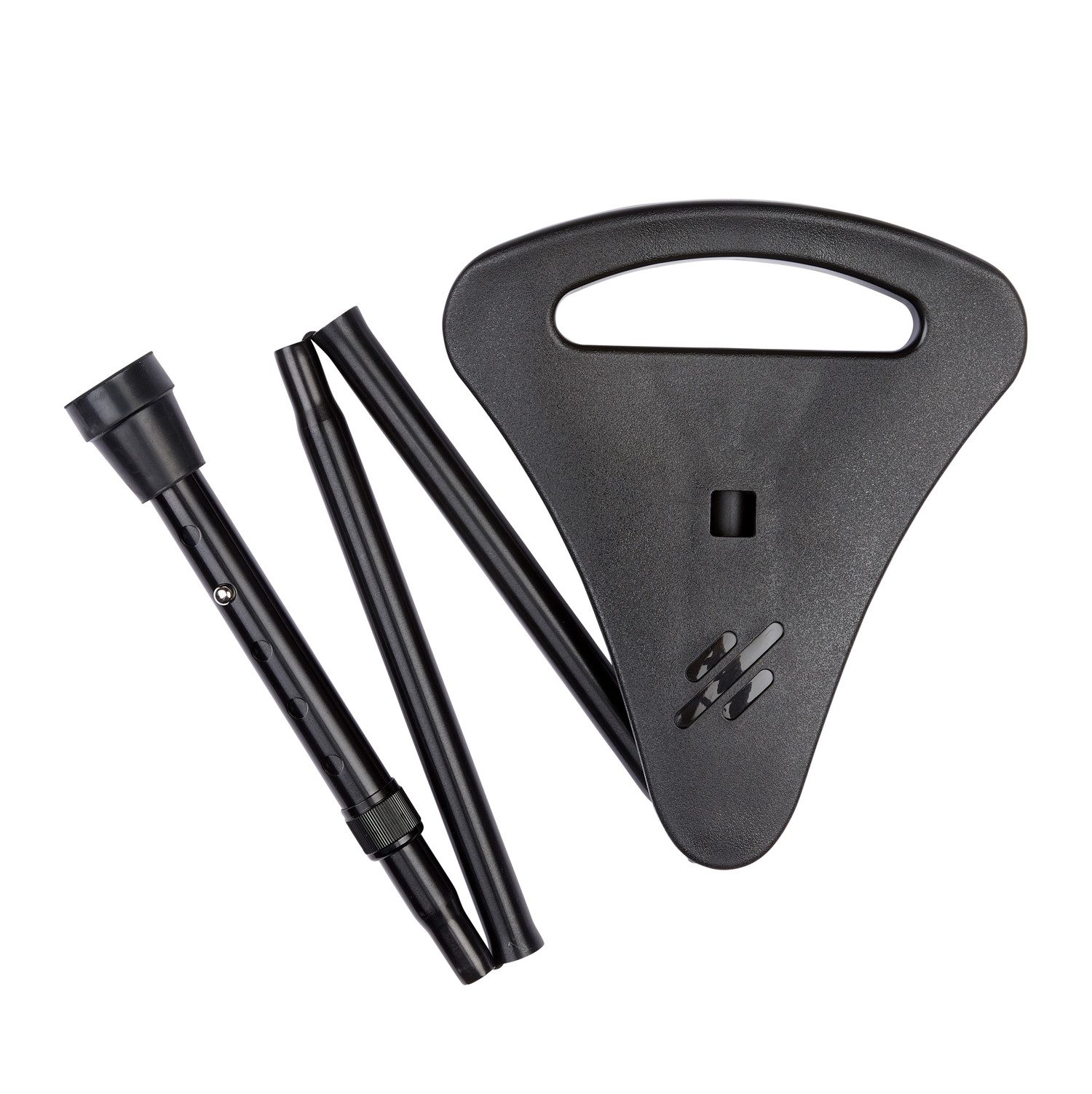 Stockshop Gehstock Gehstock ZIGGY SEAT Sitzstock, schwarz, faltbar, 88-98cm mit Tasche