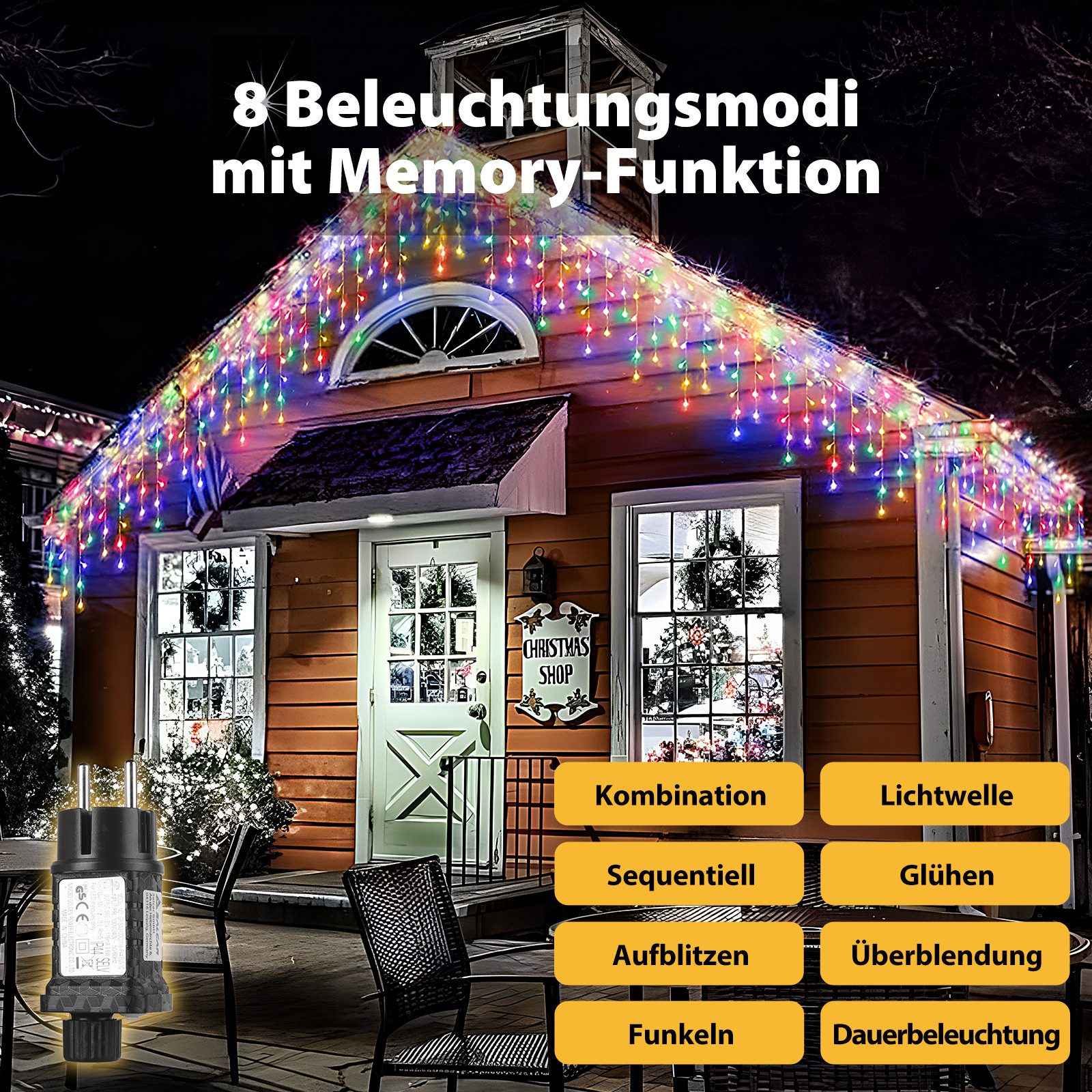Salcar LED-Lichtervorhang LED Lichterkette Eisregen Lichtervorhang Weihnach günstig online kaufen