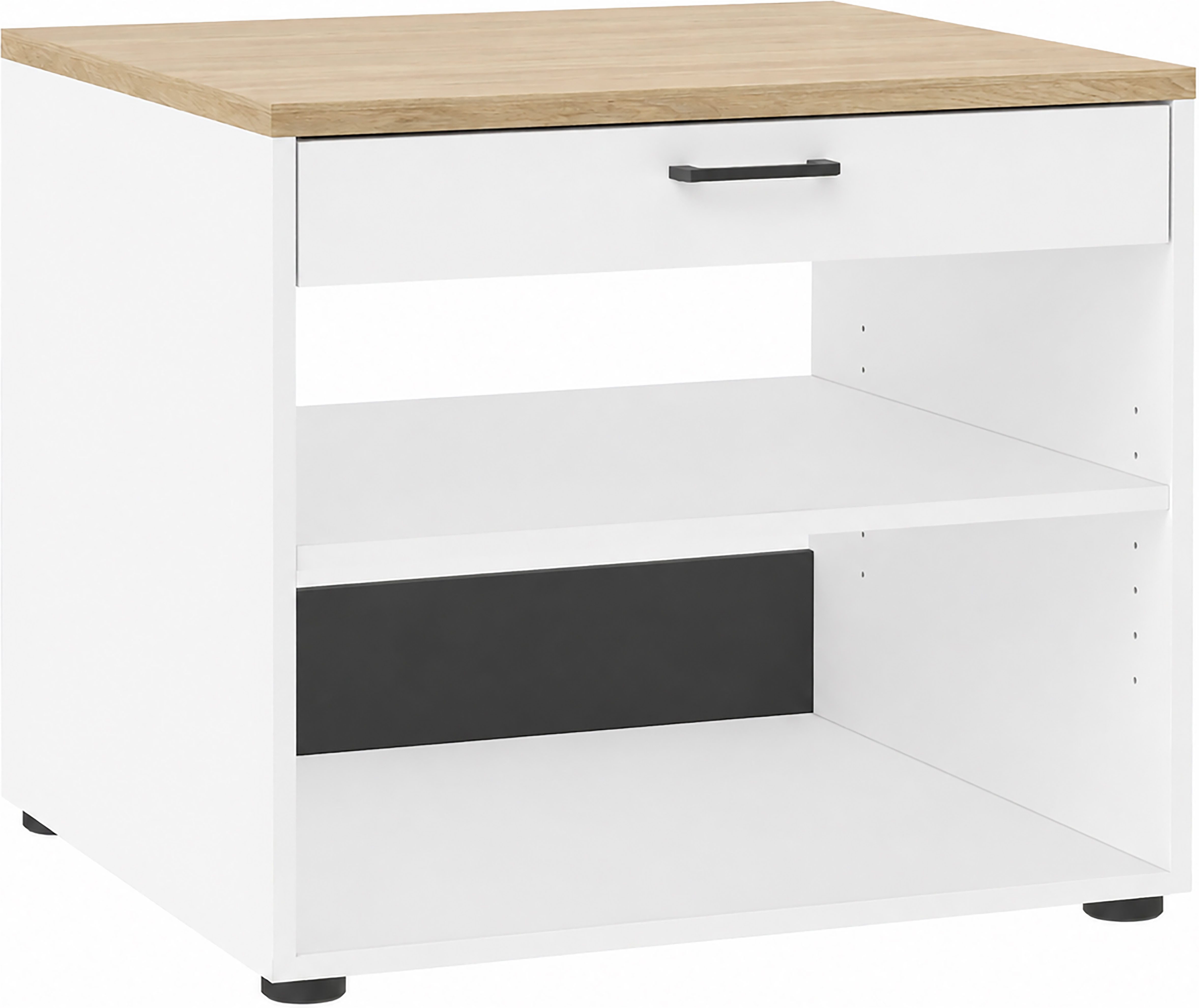Schildmeyer Waschmaschinenumbauschrank Solea, mit praktischem Auszug, Breite 67 cm, Made in Germany (1-St) praktischer Auszug zum Abstellen eines Wäschekorbs, Made in Germany