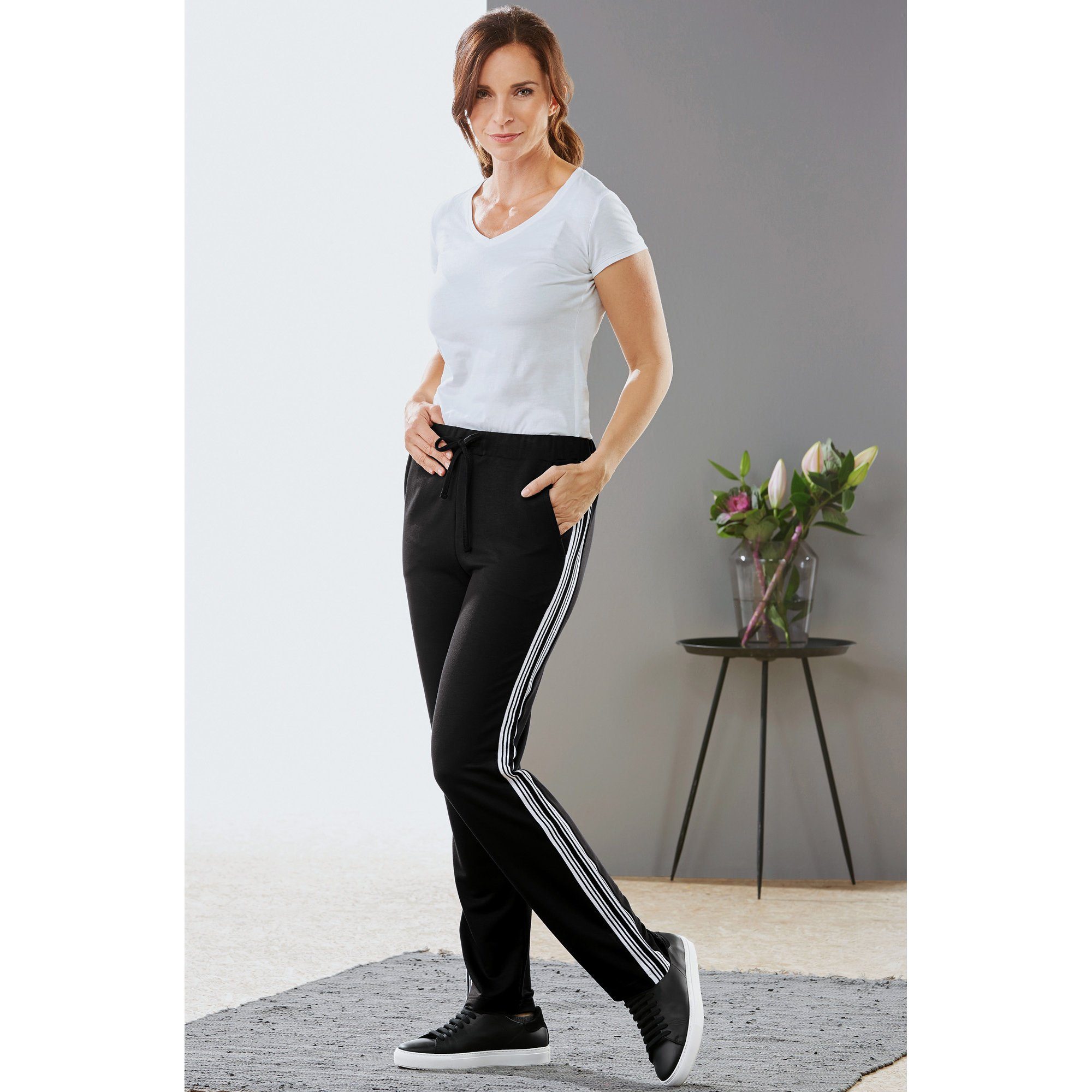 Erwin Müller Jogginghose Damen-Freizeithose, lang Uni