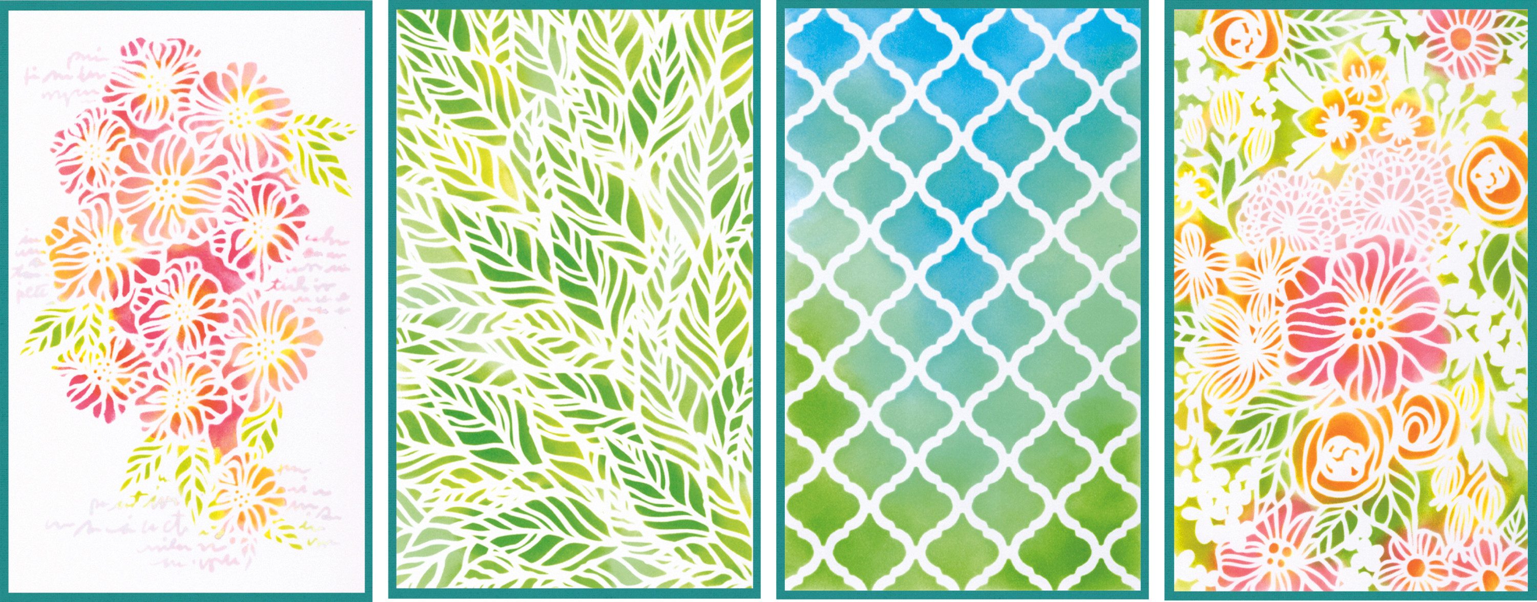 Sizzix Malschablone Stencil Set Botanicals, 4 Stück