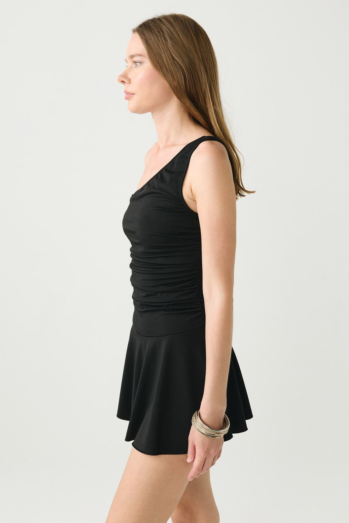 C&CITY Badeanzug Ein-Schulter Schwarzes Badekleid 6009 – Bild 2 von 5