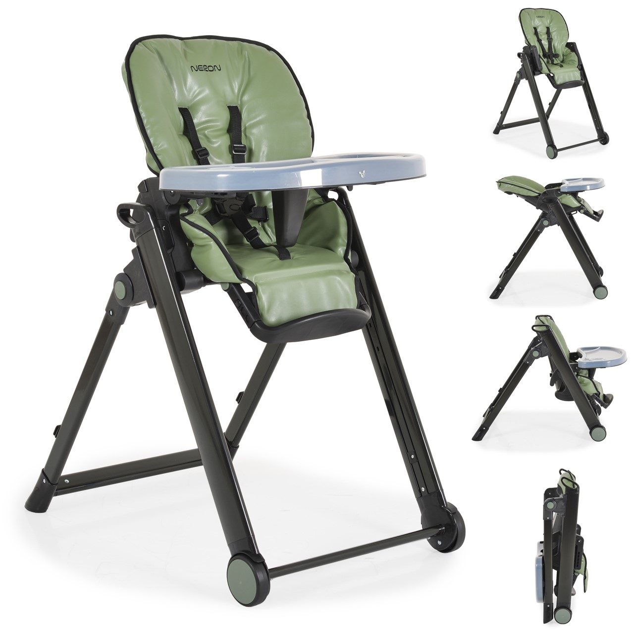 Cangaroo Kombihochstuhl Kindertuhl Neron Fußstütze, klappbar Rückenlehne verstellbar Gurt