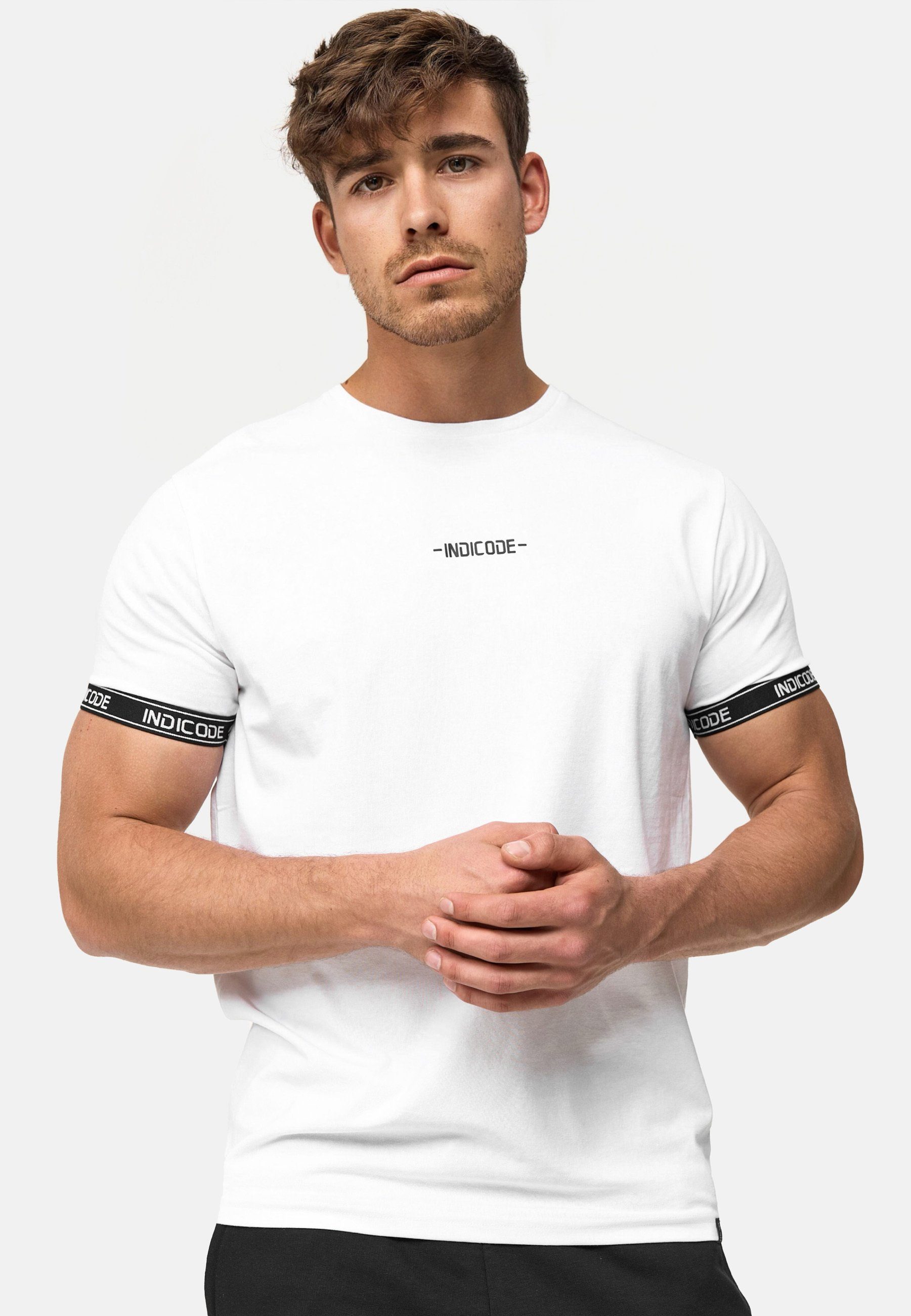 Indicode T-Shirt Herren Lutzy Shirt Tee Herrenshirt mit dezentem Logoprint günstig online kaufen