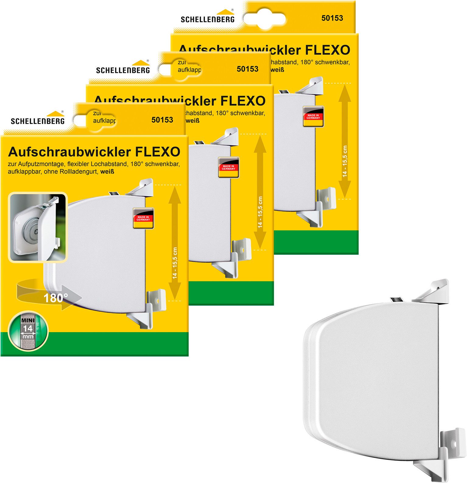 SCHELLENBERG Aufputz-Gurtwickler Aufschraubwickler Flexo Mini, Set, günstig online kaufen