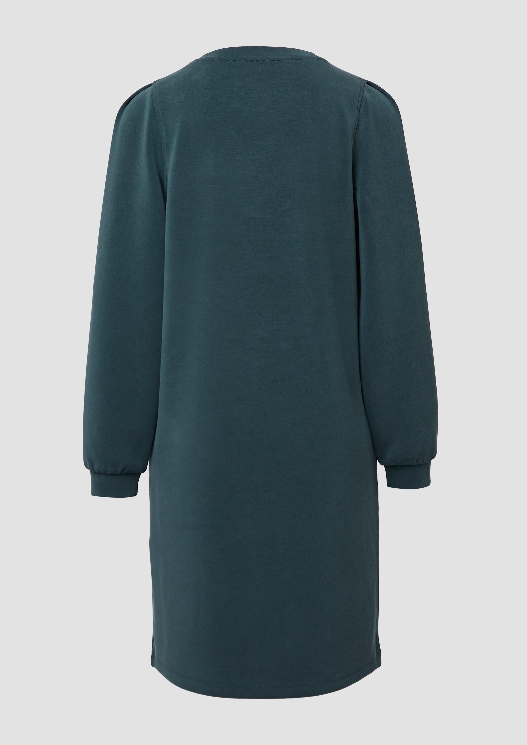 s.Oliver Minikleid Kleid Scuba-Kleid mit Faltendetail am Arm