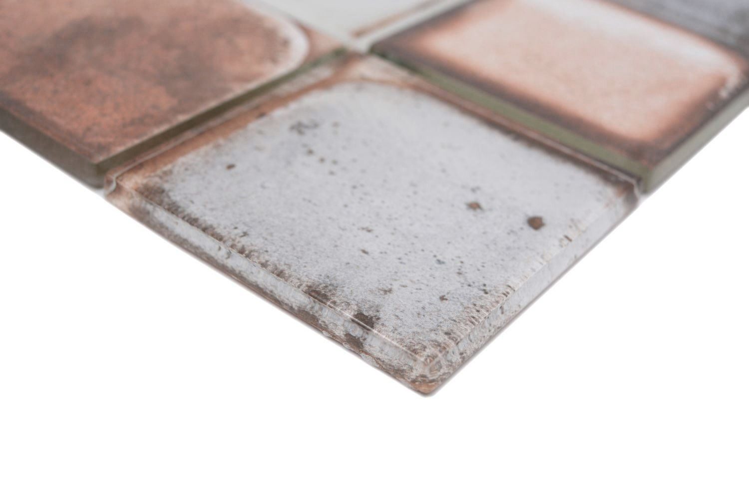 Mosani Mosaikfliesen Glasmosaik Mosaikfliese Retro Zement Style Pastell Beige