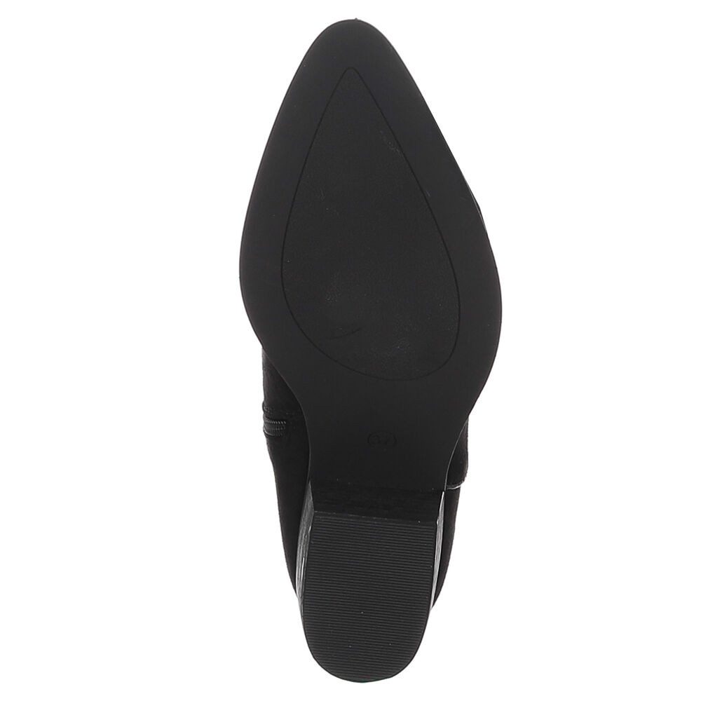 Ital-Design Damen Kniestiefel Western-Optik Blockabsatz Westernstiefel (92078635) Blockabsatz Stiefel in Schwarz