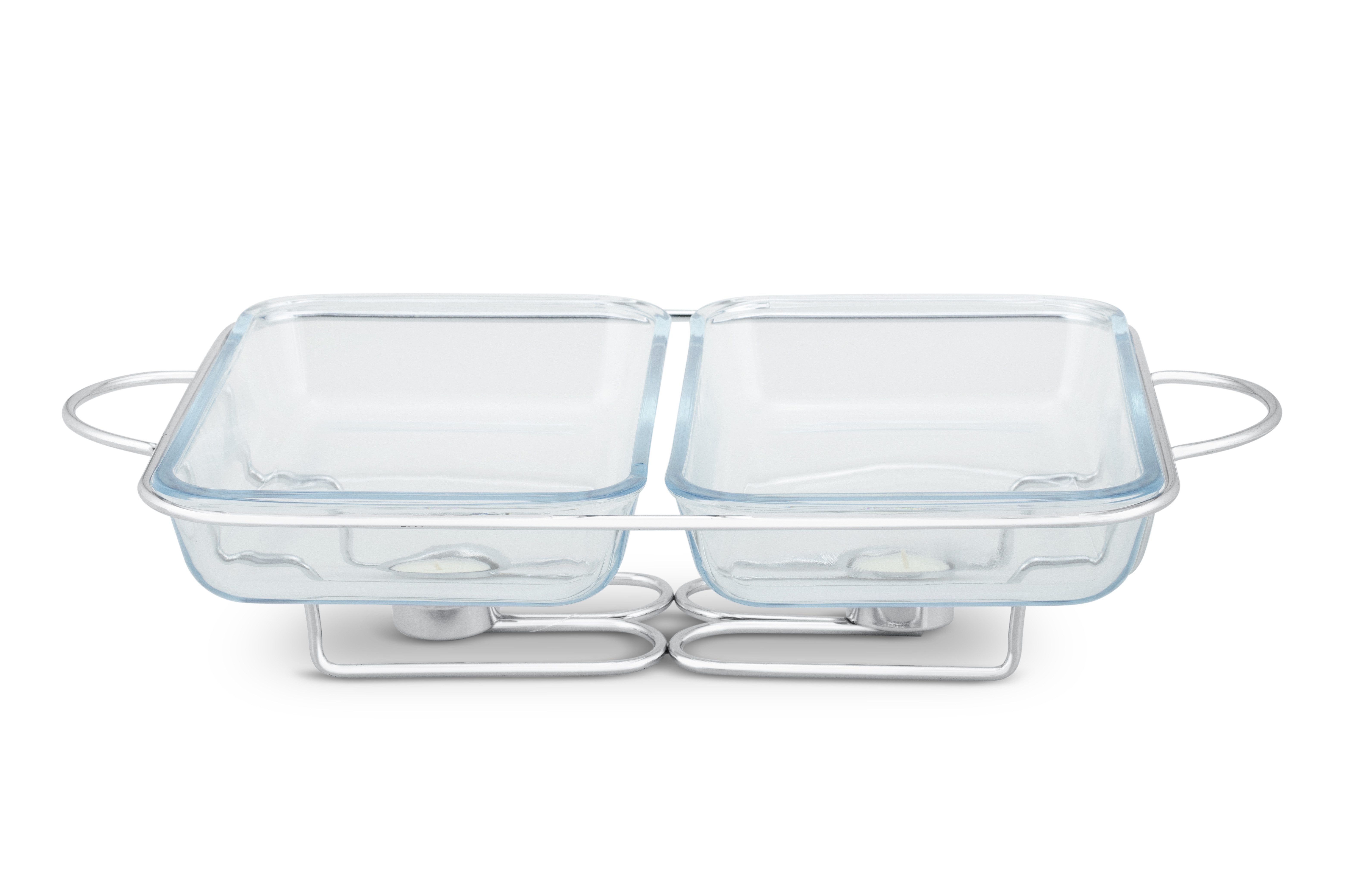 Edenberg Stövchen Speisenwärmer Gehärtetes Glas Edelstahl Warmhaltebehälter Catering, (2x 1.8L, 3-tlg., Eine ideale Geschenkidee! Sehr hochwertig) – Bild 3 von 5