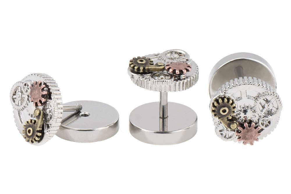 PIERCINGLINE Fake-Ear-Plug Chirurgenstahl Fake Plug UHRWERK (Fake Plugs, 1-tlg)