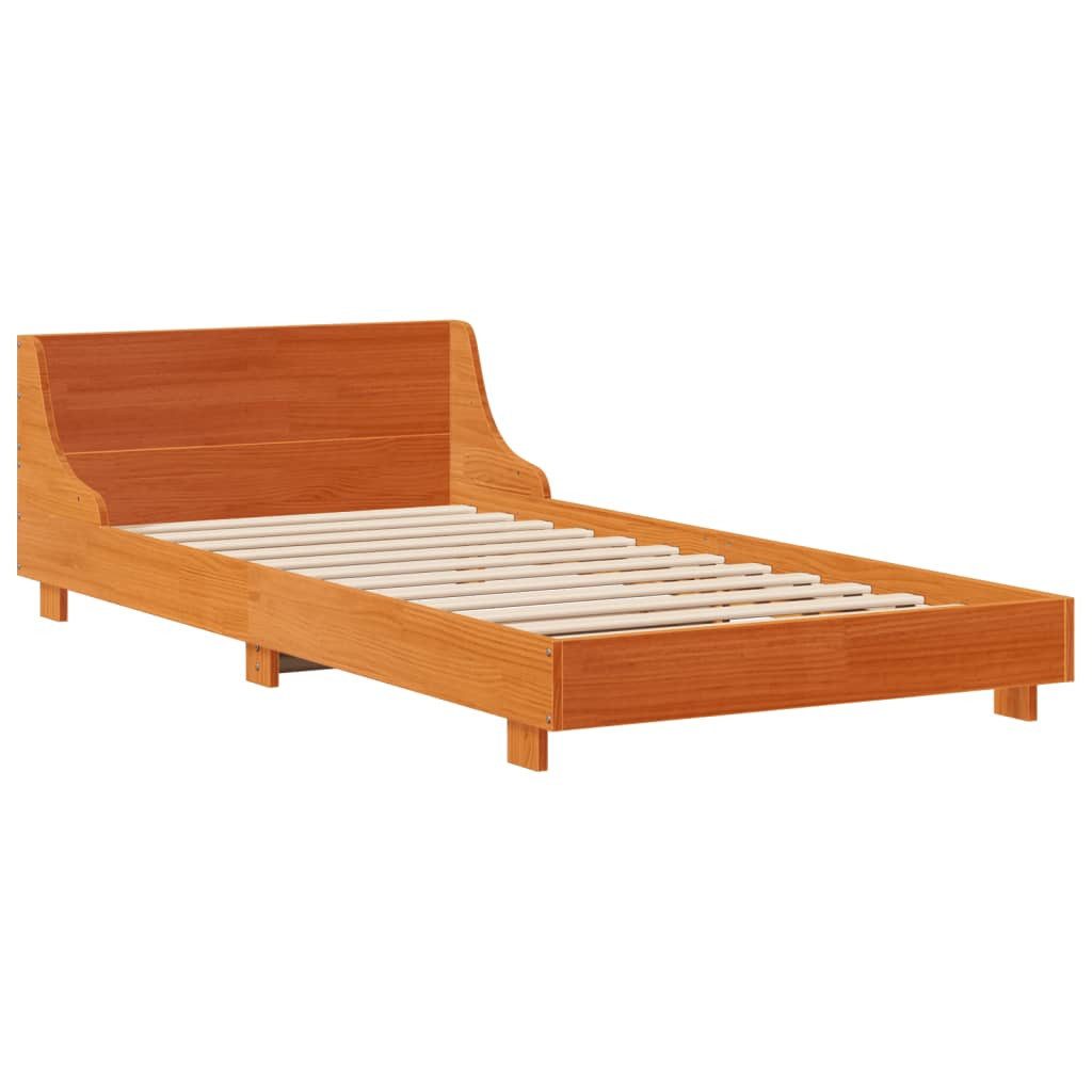 vidaXL Bett Massivholzbett ohne Matratze Wachsbraun günstig online kaufen