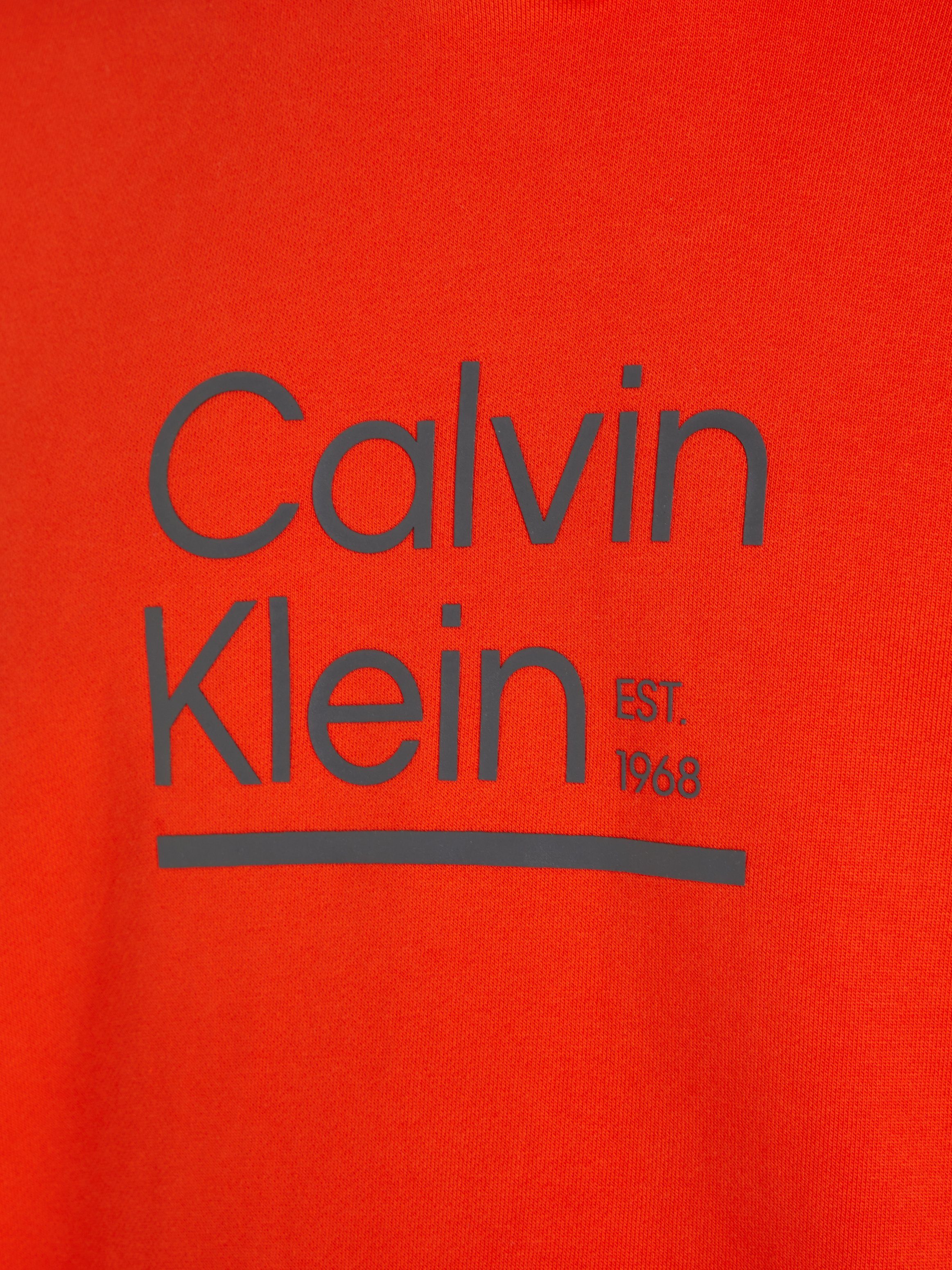 HOODIE Spicy Orange LOGO mit CONTRAST Logodruck Calvin LINE Klein Kapuzensweatshirt