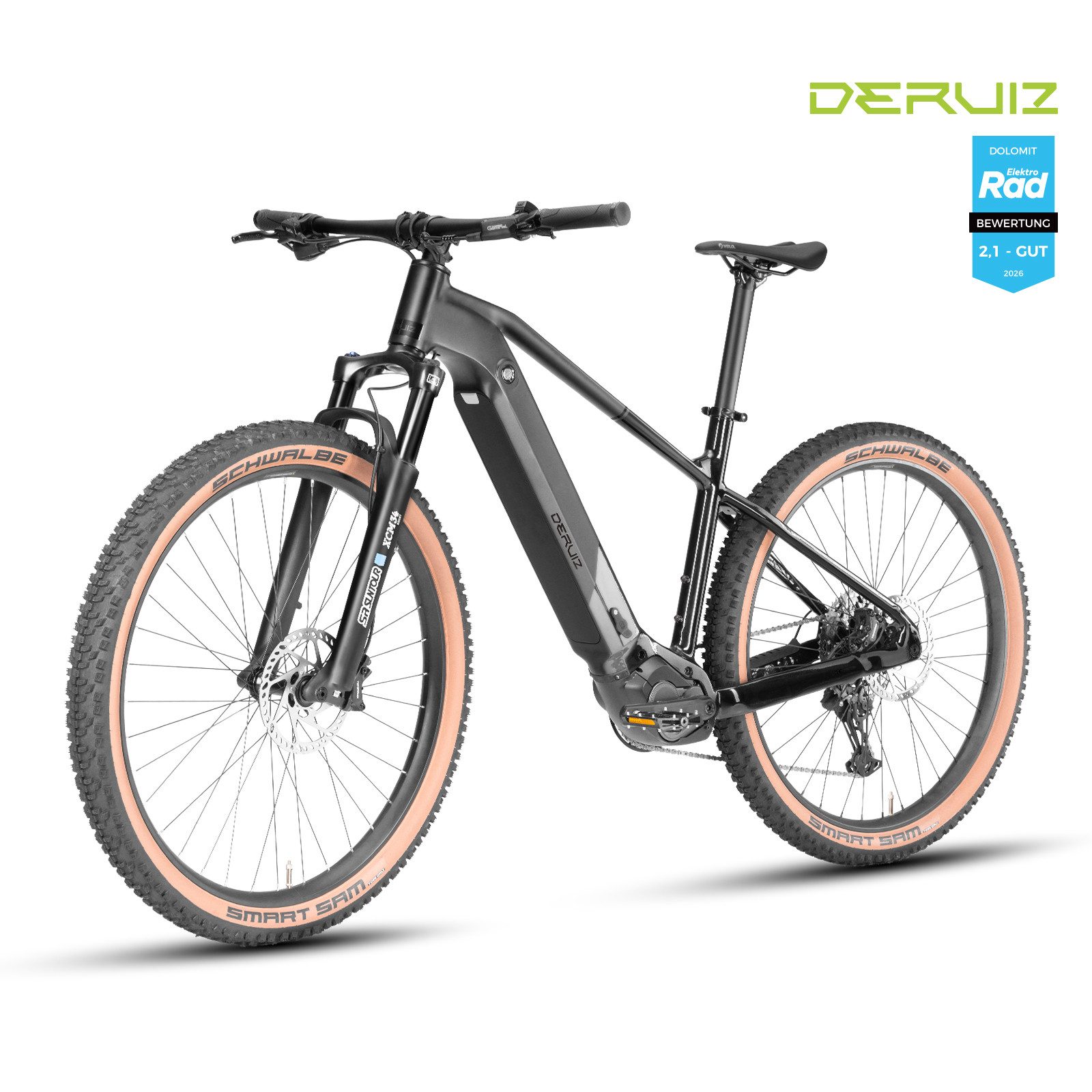 DERUIZ E-Bike Mountainbike 29 Zoll, 110 Nm Mittelmotor, Dolomit, 720Wh bis zu 180km, Bluetooth, 11 Gang SHIMANO CUES ASLU6000T1R Schaltwerk, Kettenschaltung, Mittelmotor, 720 Wh, (Trittfrequenz- und Drehmomentsensor, Elektrofahrrad, Aluminiumrahmen), 6 Stufen, Anfahrhilfe, Auto-Hold-Funktion, bis zu 170kg, MTB