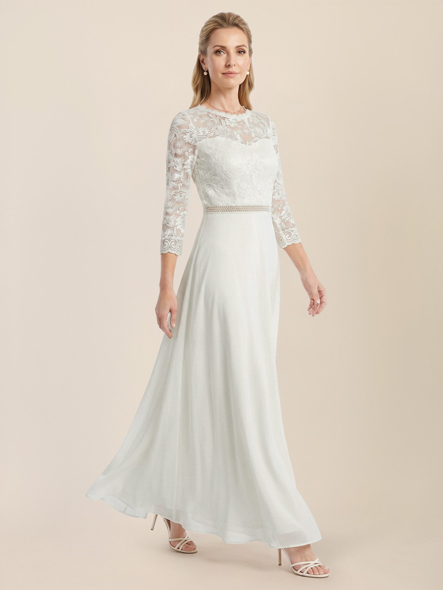 Apart Abendkleid aus Spitze und Chiffon