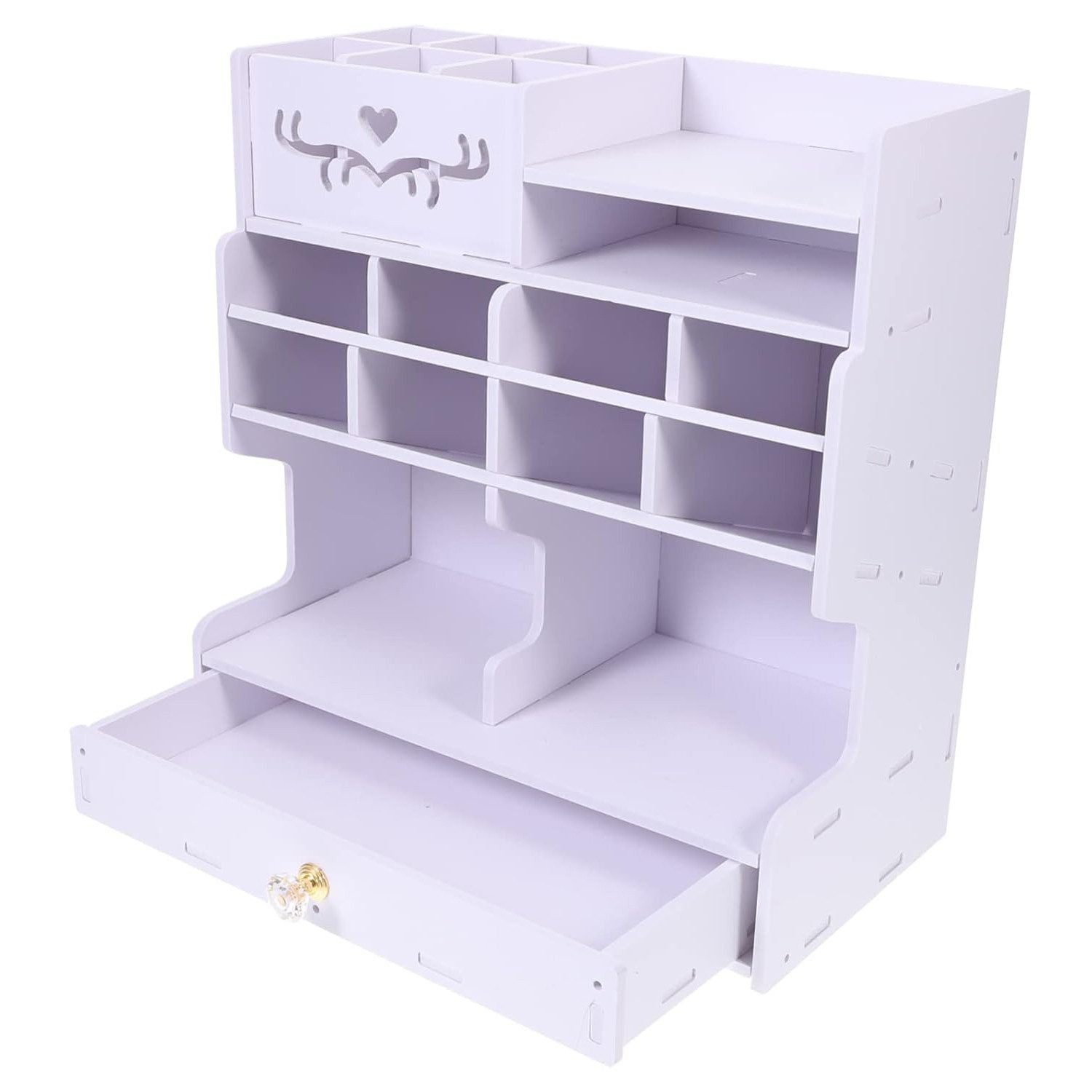 HAUSS SPOLE Organizer Schreibtisch mit Schubladen Organizer Stiftehalter Büro Organizer (28x15x32 cm platzsparend und multifunktional, 1 St., 8x Kippfächer 10x Fächer und 1x ausziehbare Schublade), Marker Halter für Büro Schule Kosmetik Aufbewahrung