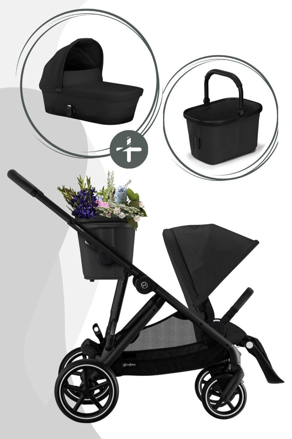 Cybex Kombi-Kinderwagen Gazelle S Kinderwagen inklusive Cot S Babywanne