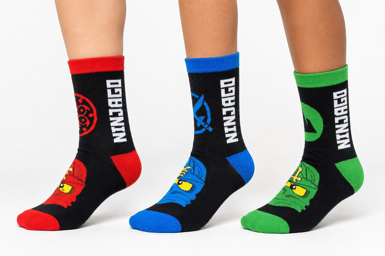 LEGO® Freizeitsocken LEGO NINJAGO Socken Set 3 Paar Kindersocken Kinder Strümpfe für Jungen