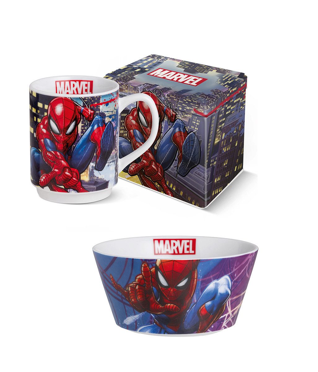 Schüssel MARVEL-SPIDER-MAN - 2er Set Schüssel + Tasse - Porzellan - Mehrfarbig