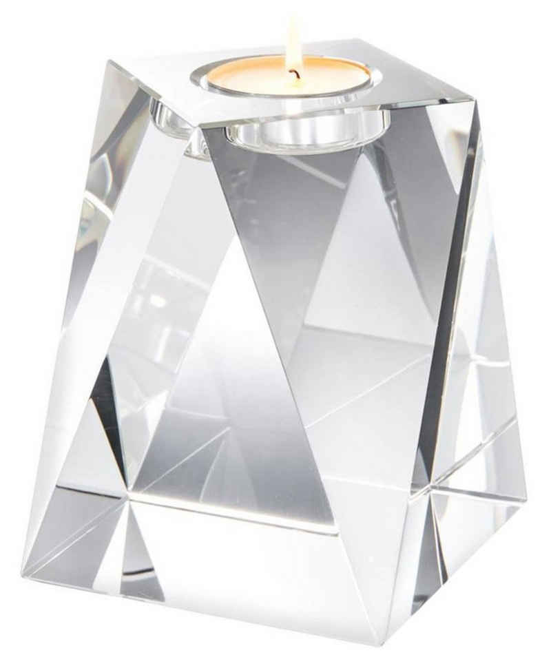 Casa Padrino Teelichthalter Kristallglas Teelichthalter 15 x 15 x H. 18 cm - Luxus Deko Accessoires