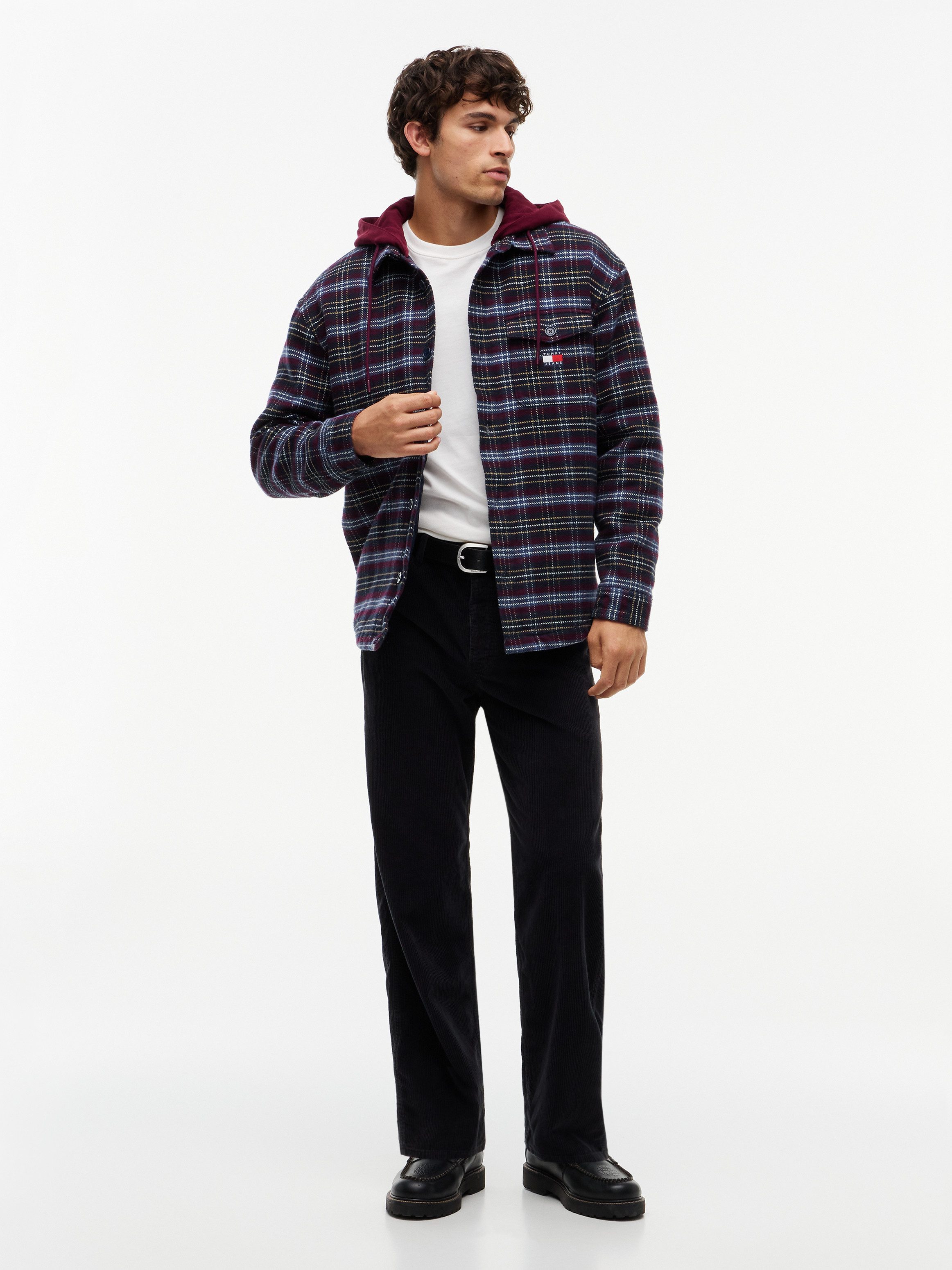 Tommy Jeans Hemdjacke TJM LOGO HOODED OVERSHIRT Oversized Fit – Bild 4 von 5