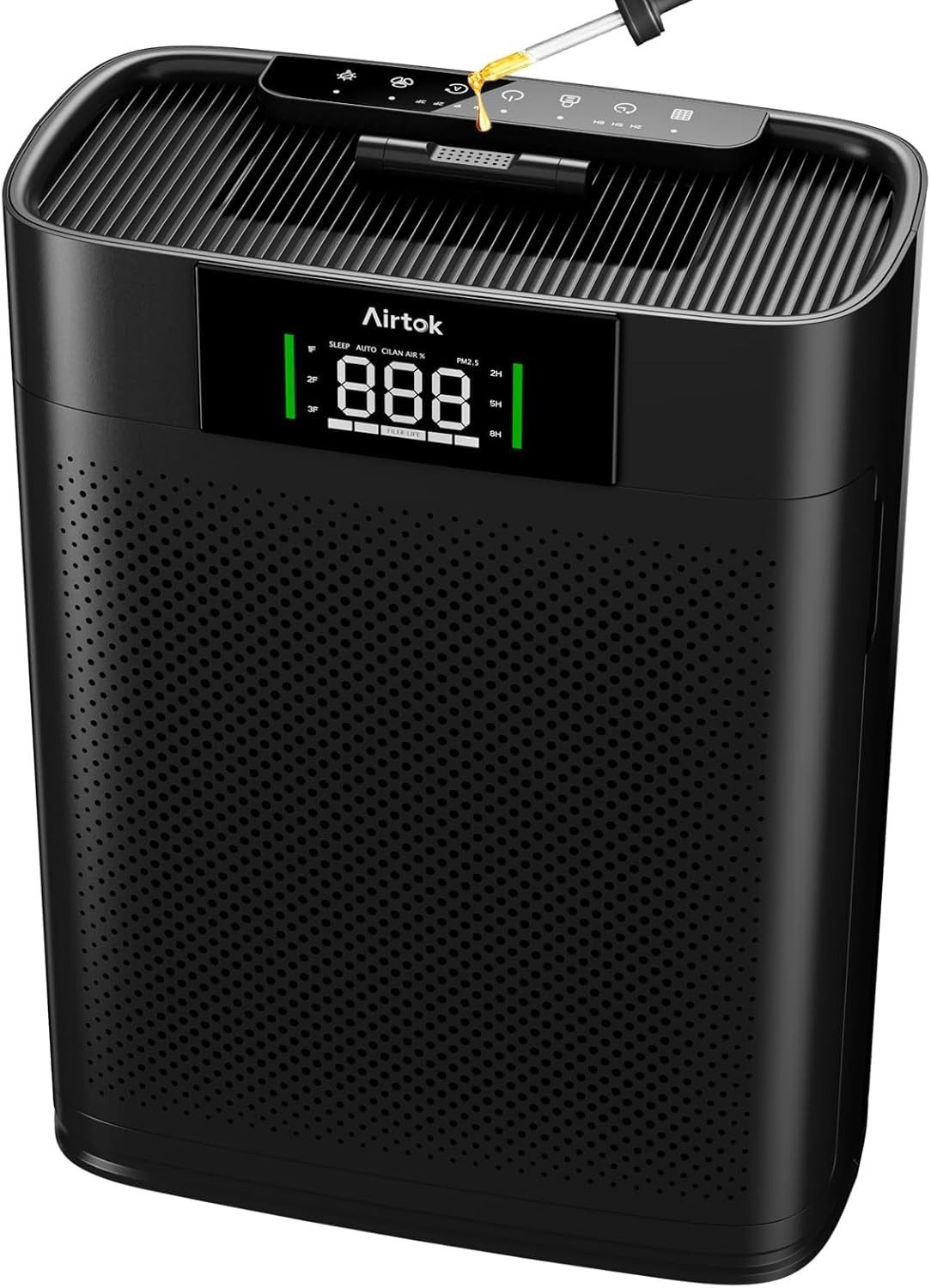 AIRTOK Luftreiniger Allergiker mit PM 2.5 Luft Qualitäts Monitor, HEPA Schlafmodus, für 120 m² Räume, für Räume, Büro, HEPA Luftfilter gegen Schimmel Staub Pollen Gerüche