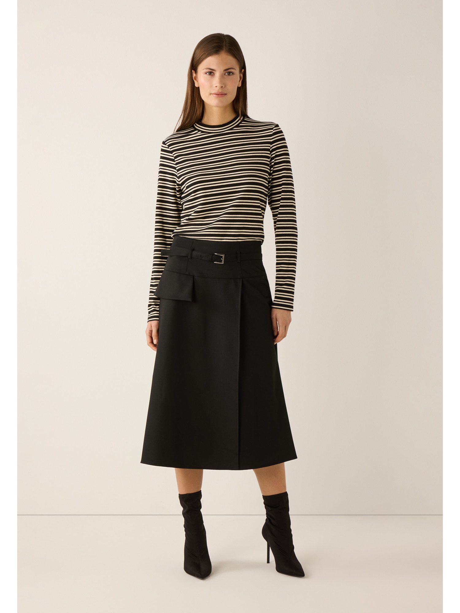 MORE&MORE A-Linien-Rock eleganter Midirock, Wickeloptik günstig online kaufen