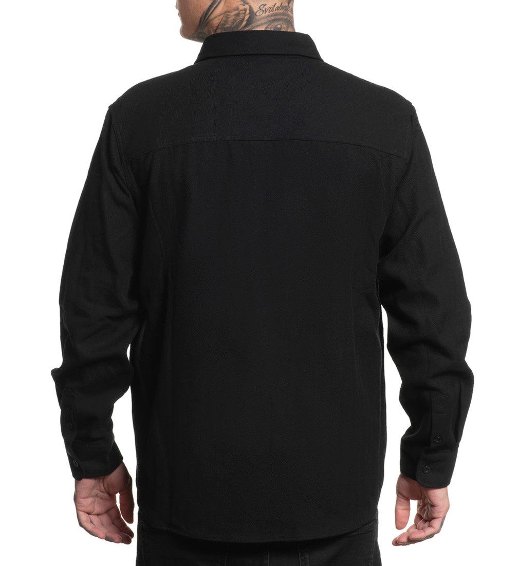 Sullen Clothing Langarmhemd Blaq Flannel Shirt Holzfällerhemd Schwarz