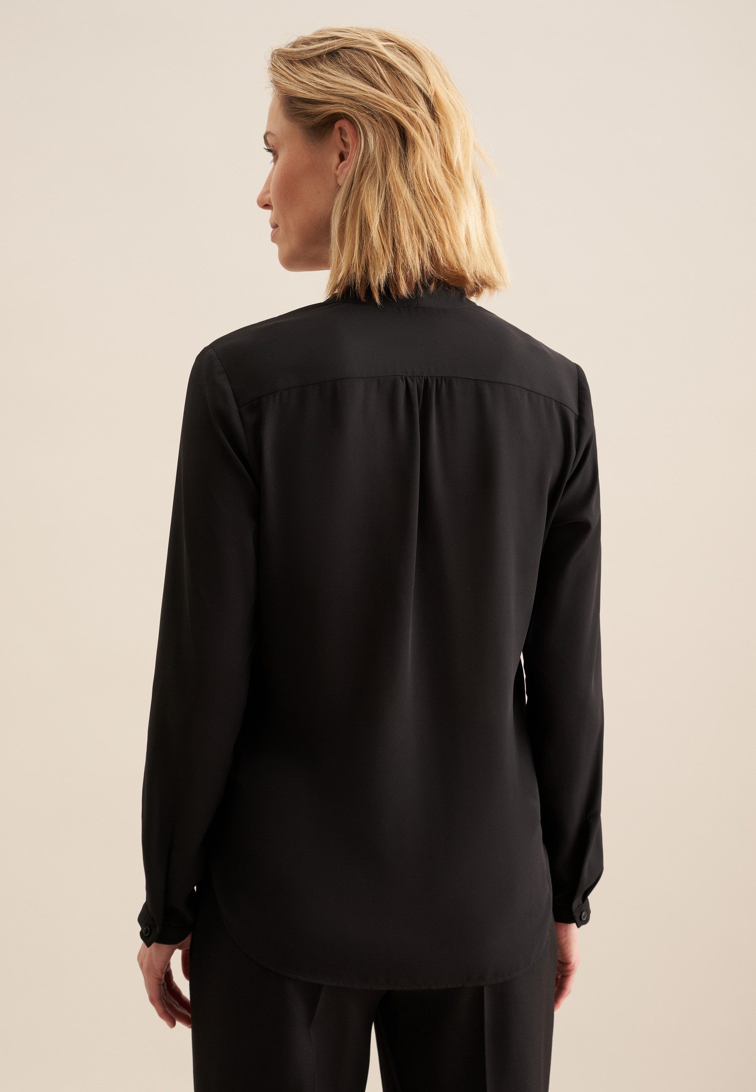 seidensticker Wickelbluse Schwarze Rose Langarm V-Neck günstig online kaufen