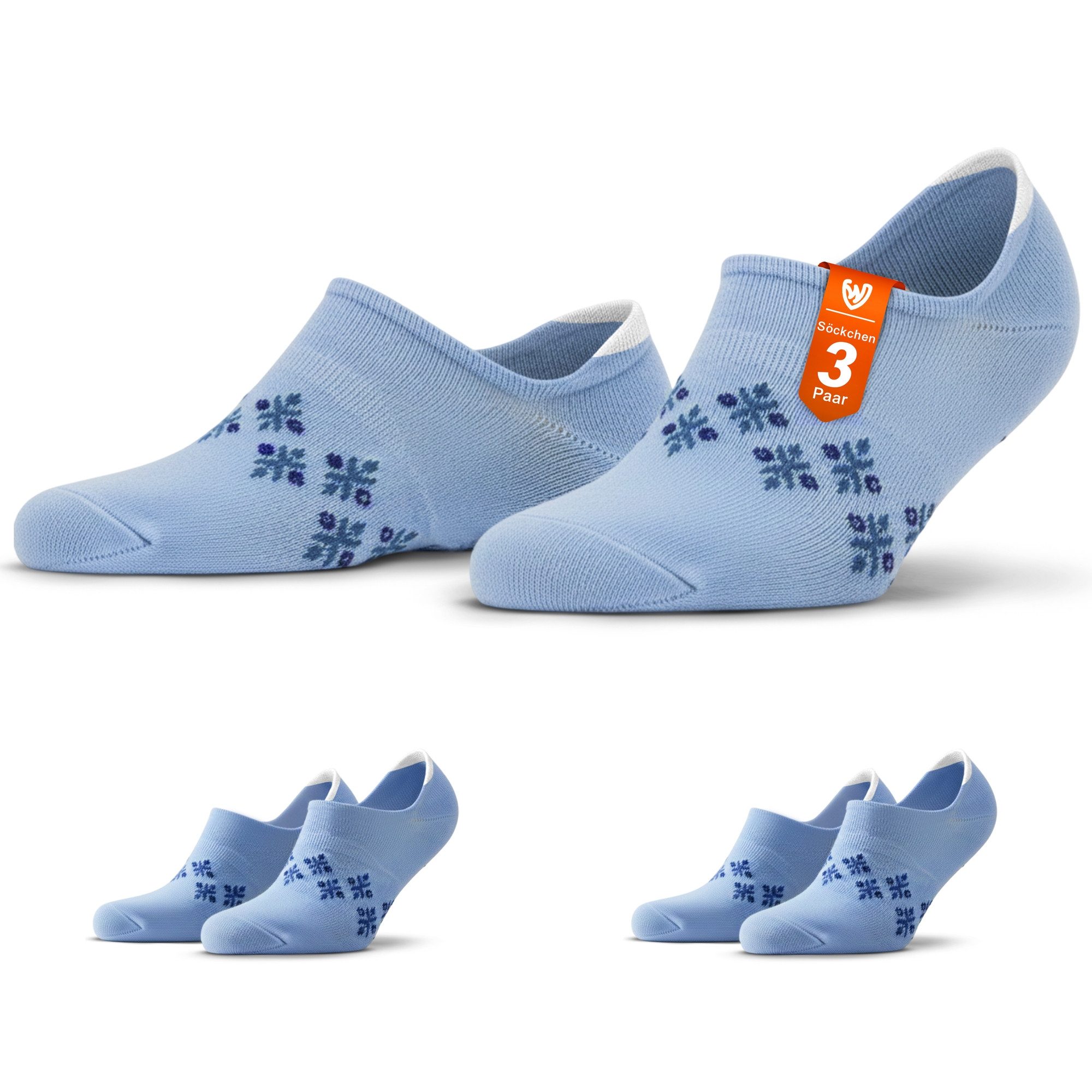 OMKA Füßlinge GW286 3er Pack (3er-Pack) Damen Füßlinge Unsichtbare Sneaker Socken Kurzsocken