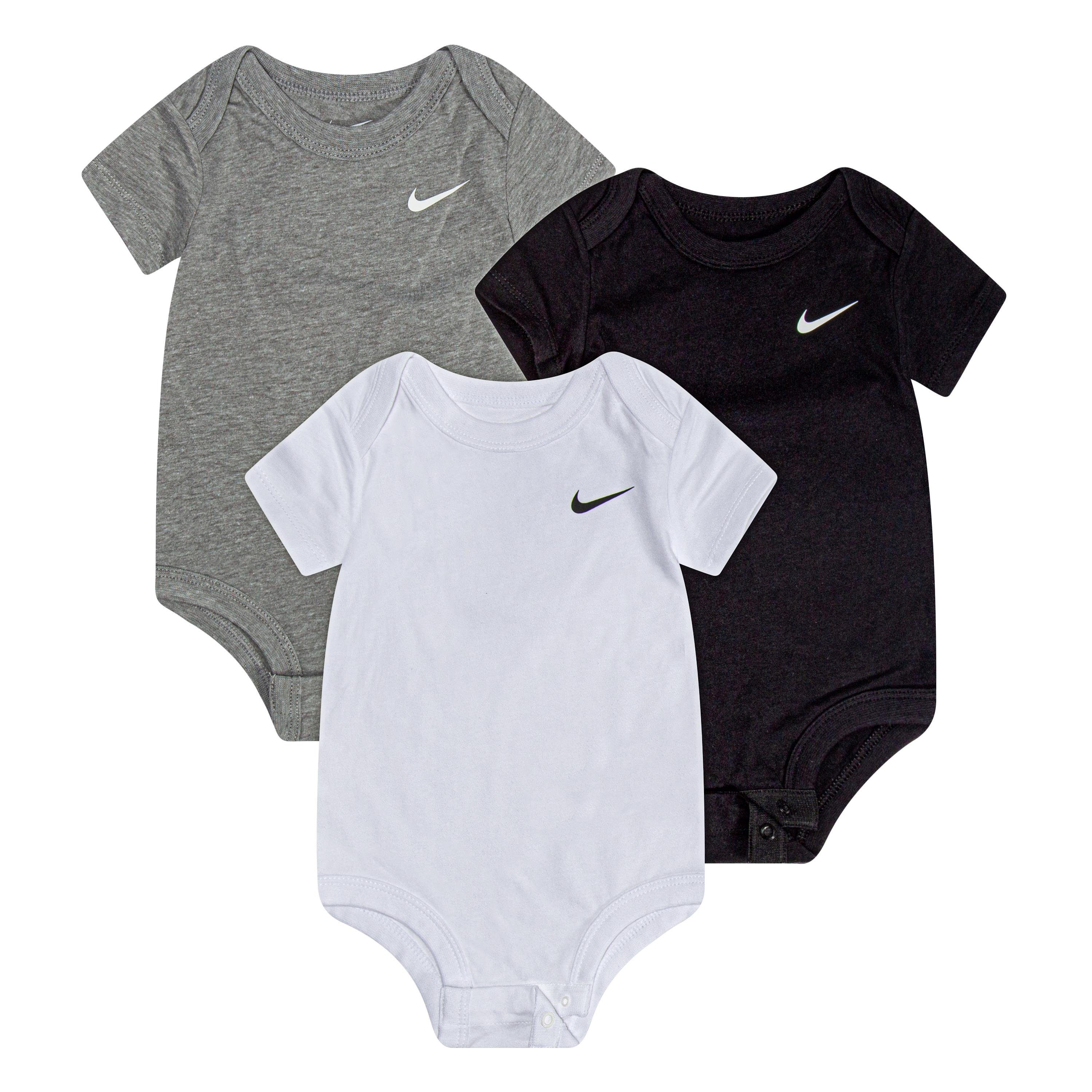 Nike Sportswear Body für Babies (Packung, 3-tlg) für Babys, im 3er-Pack, mit Rundhalsausschnitt, Kurzarm-Design