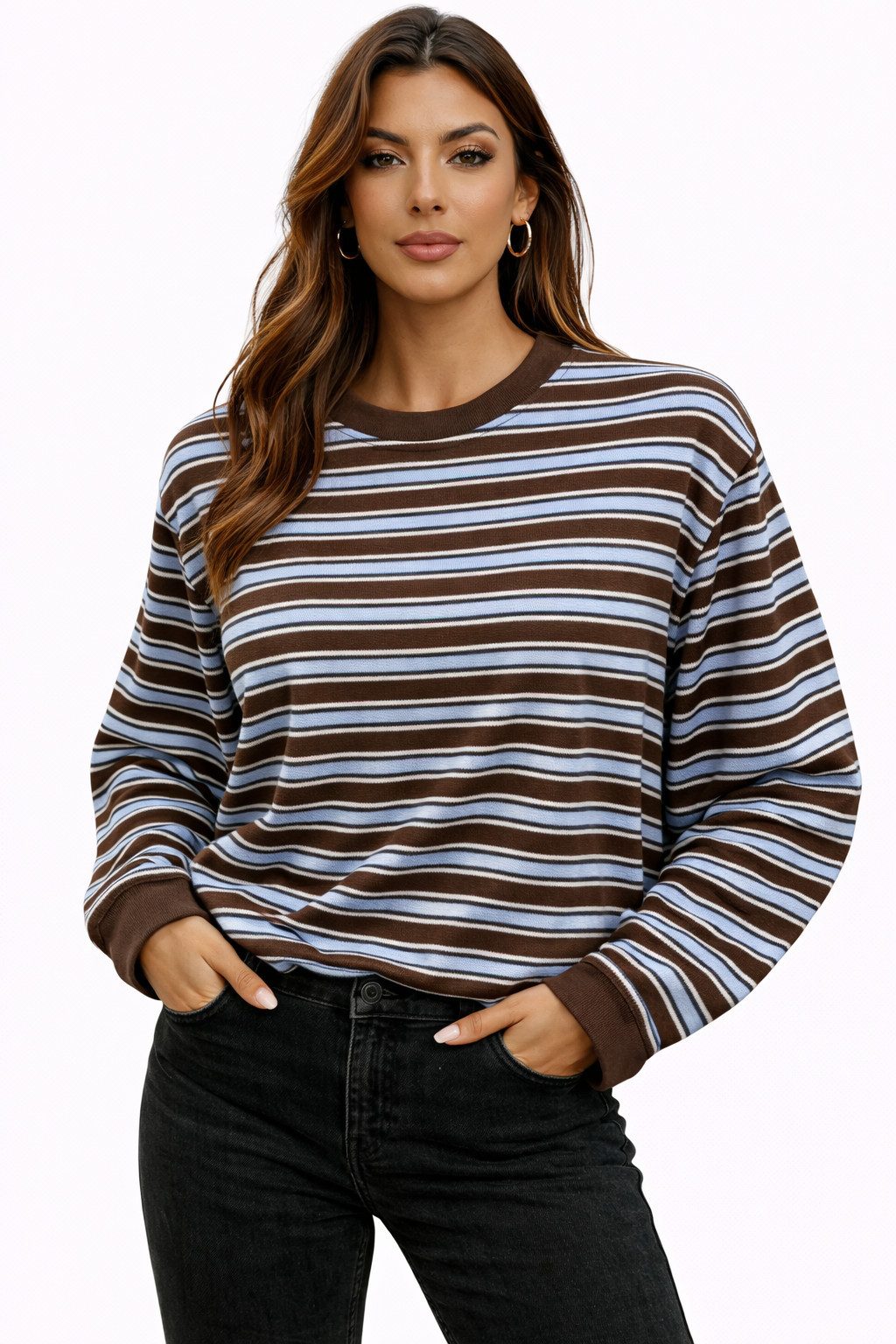 Worldclassca Longsleeve WORLDCLASSCA Longsleeve Streifen Langarm Shirt Sweatshirt Gestreift Neue Kollektion - Stilvolle und gemütliche Mode für Damen