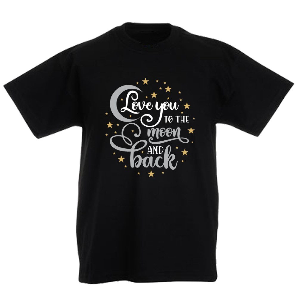 G-graphics T-Shirt Love you to the moon and back Kinder T-Shirt, mit Spruch / Sprüche / Print / Aufdruck
