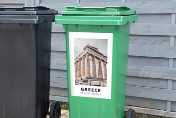 MuchoWow Wandsticker Griechenland - Athen - Parthenon (1 St), Mülleimer-aufkleber, Mülltonne, Sticker, Container, Abfalbehälter