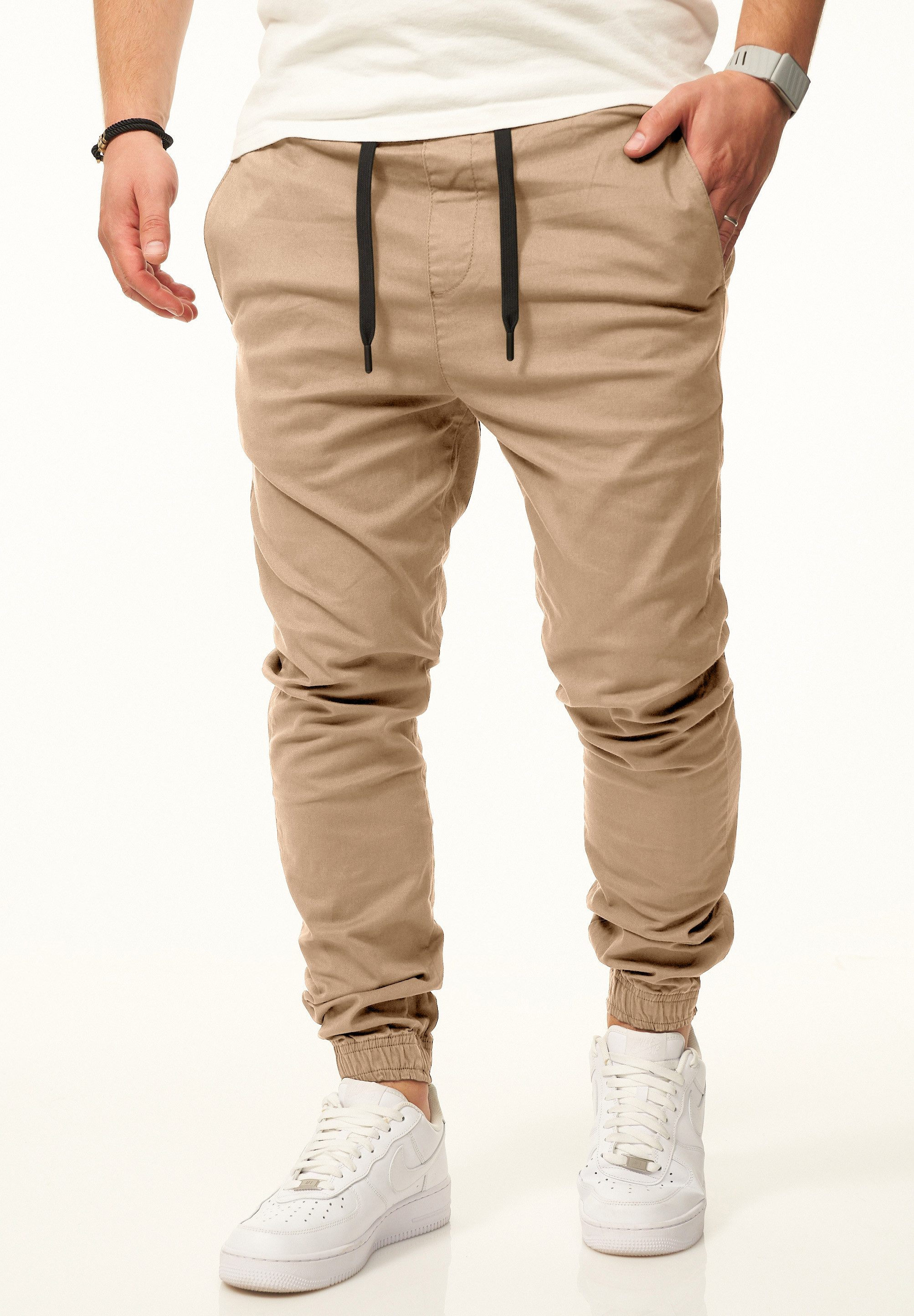 DAILY COTTON Chinohose als Jogger Jeans Freizeithose mit Gummibund Stoffhose im Regular-Fit mit Extra Save-Pocket