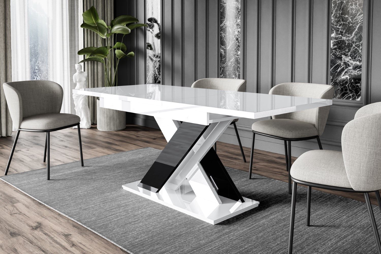 ALTDECOR Esstisch RONX (Esstisch ausziehbar, Esszimmertische, Tisch Wohnzimmertisch), Esszimmertisch ausziehbar 140 - 180 x 80 x 75 cm