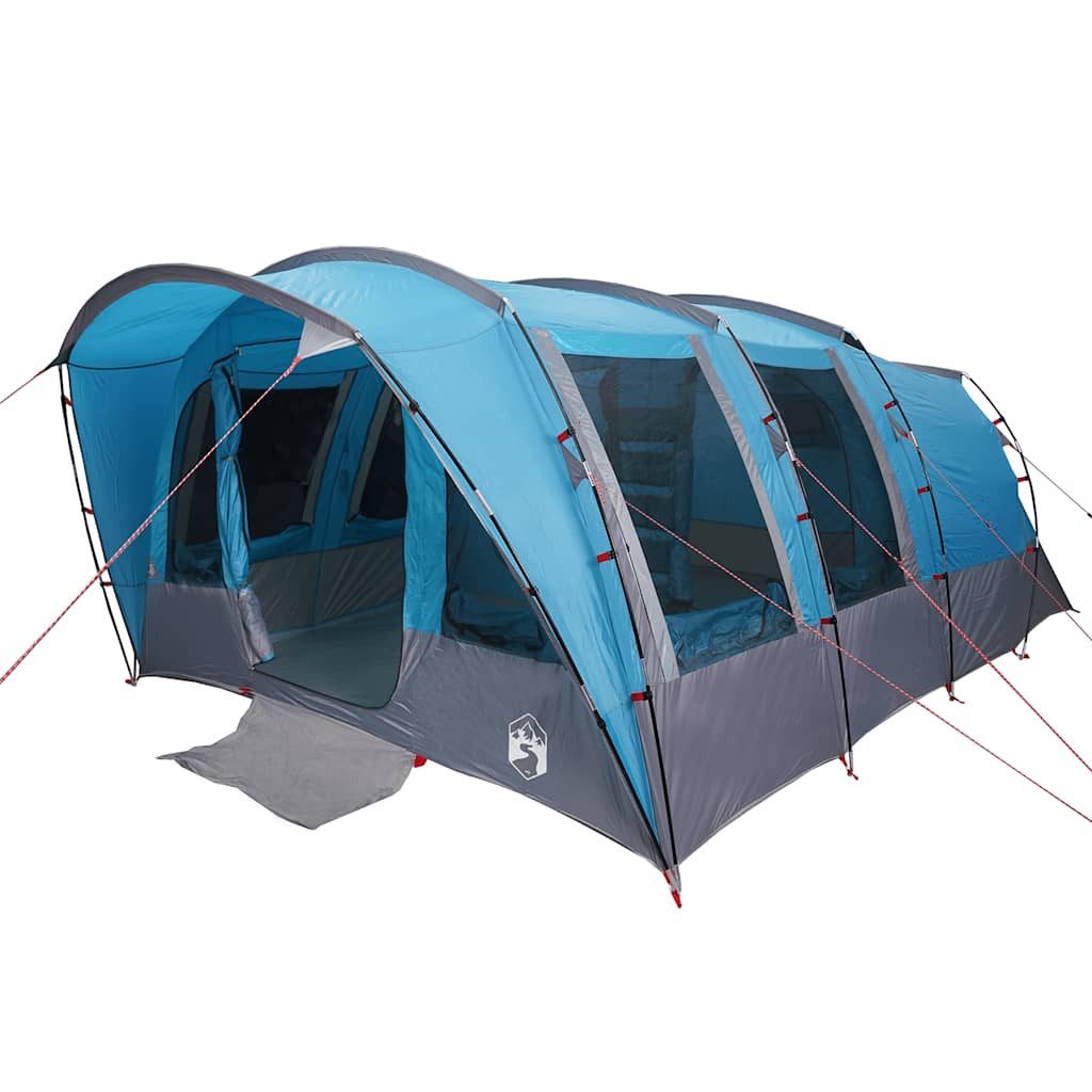 furnicato Faltzelt Familienzelt Tunnelzelt 430x314x183 cm Blau, (1 tlg), Campingzelt mit 3 Schlafkabinen, 7 Fenstern und versiegelten Nähten