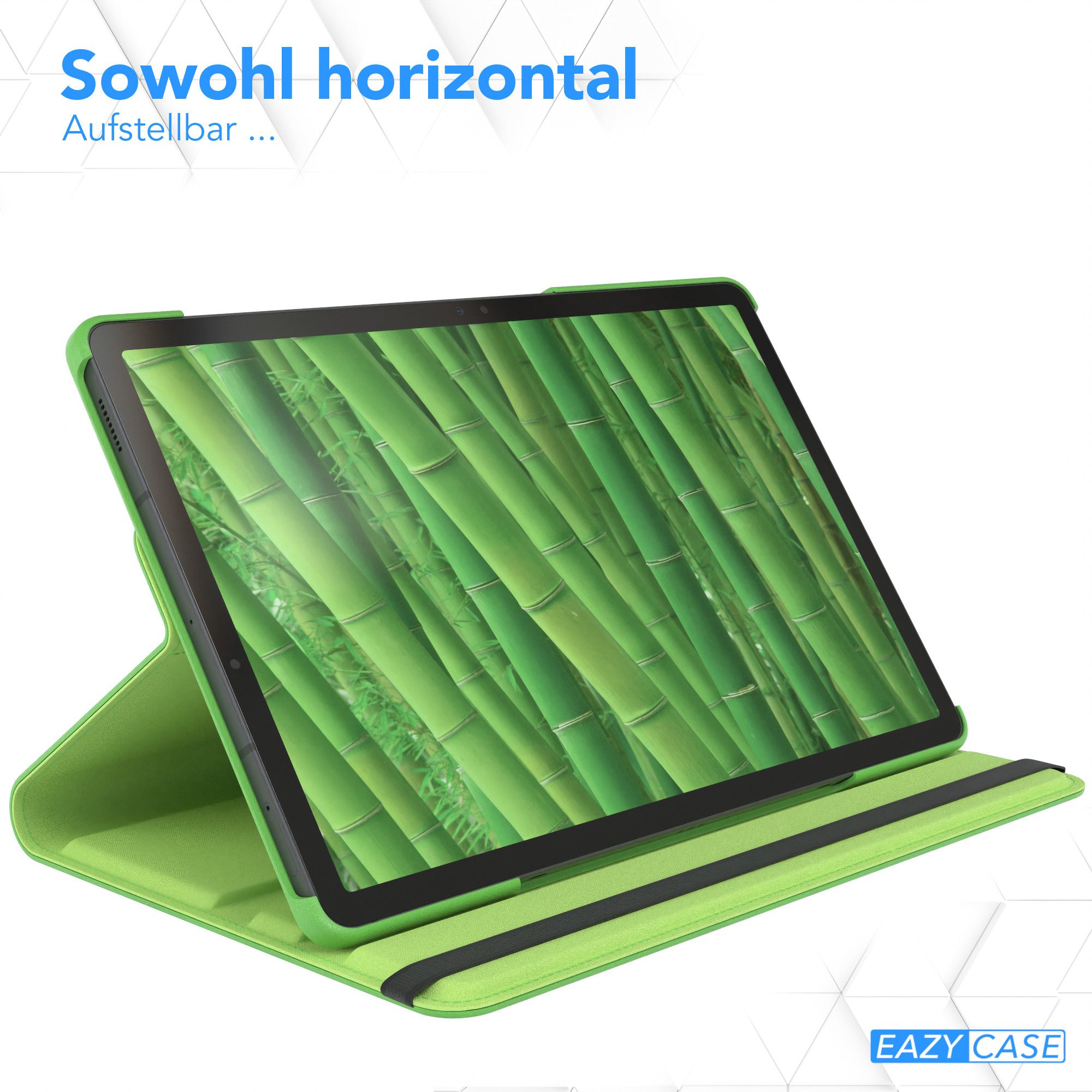 EAZY CASE Tablet-Hülle Rotation Case für Galaxy Tab S10 FE 10,9 Zoll, Tabletcover Case Hardcover Flipcover zum Aufstellen Klapp-Case Grün – Bild 4 von 5
