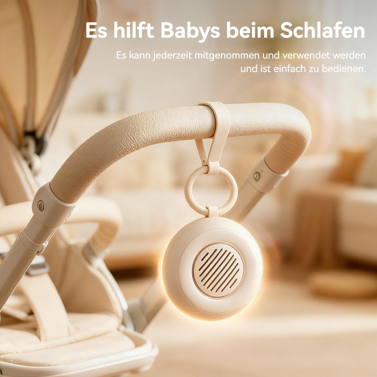 Tekoo Einschlafhilfe Baby mit Geräuschsensor, Weißes Rauschen & Nachtlicht Kopfhörer (Mit Geräuschsensor, 15 Klängen, Nachtlicht & Haltering)