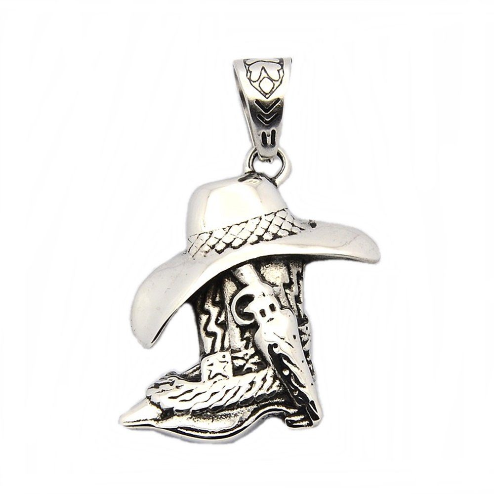 Westernlifestyle Kettenanhänger Anhänger aus Edelstahl Cowboystiefel und Cowboyhut