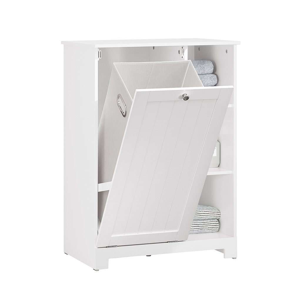 SoBuy Wäscheschrank BZR105 Badschrank mit Wäschesack günstig online kaufen