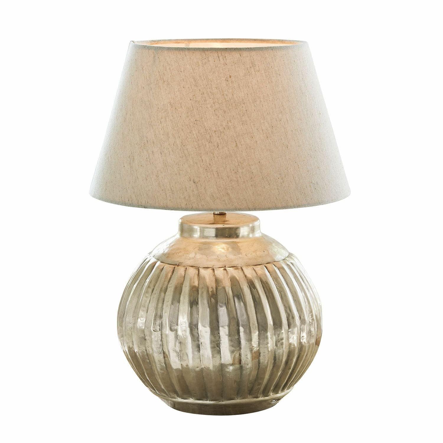 Mirabeau Tischleuchte Tischlampe Lillemor antiksilber/creme