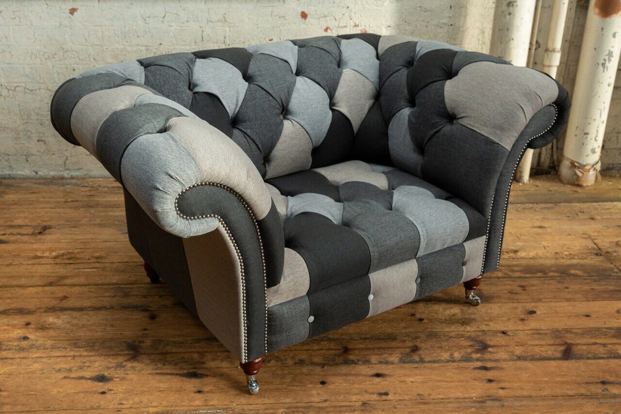 Xlmoebel Chesterfield-Sessel Luxuriöser Stoff Lounge Sessel im modernen Design (Sofa 1,5 Sitzer), Hergestellt in Europa