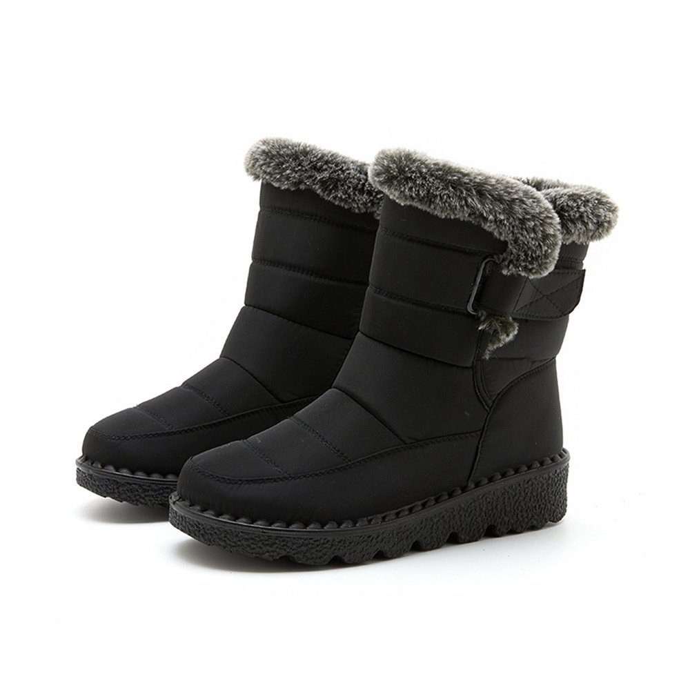 Rouemi Damen Winterstiefel, Baumwollschuhe wasserdicht rutschfest warm halten Winterboots