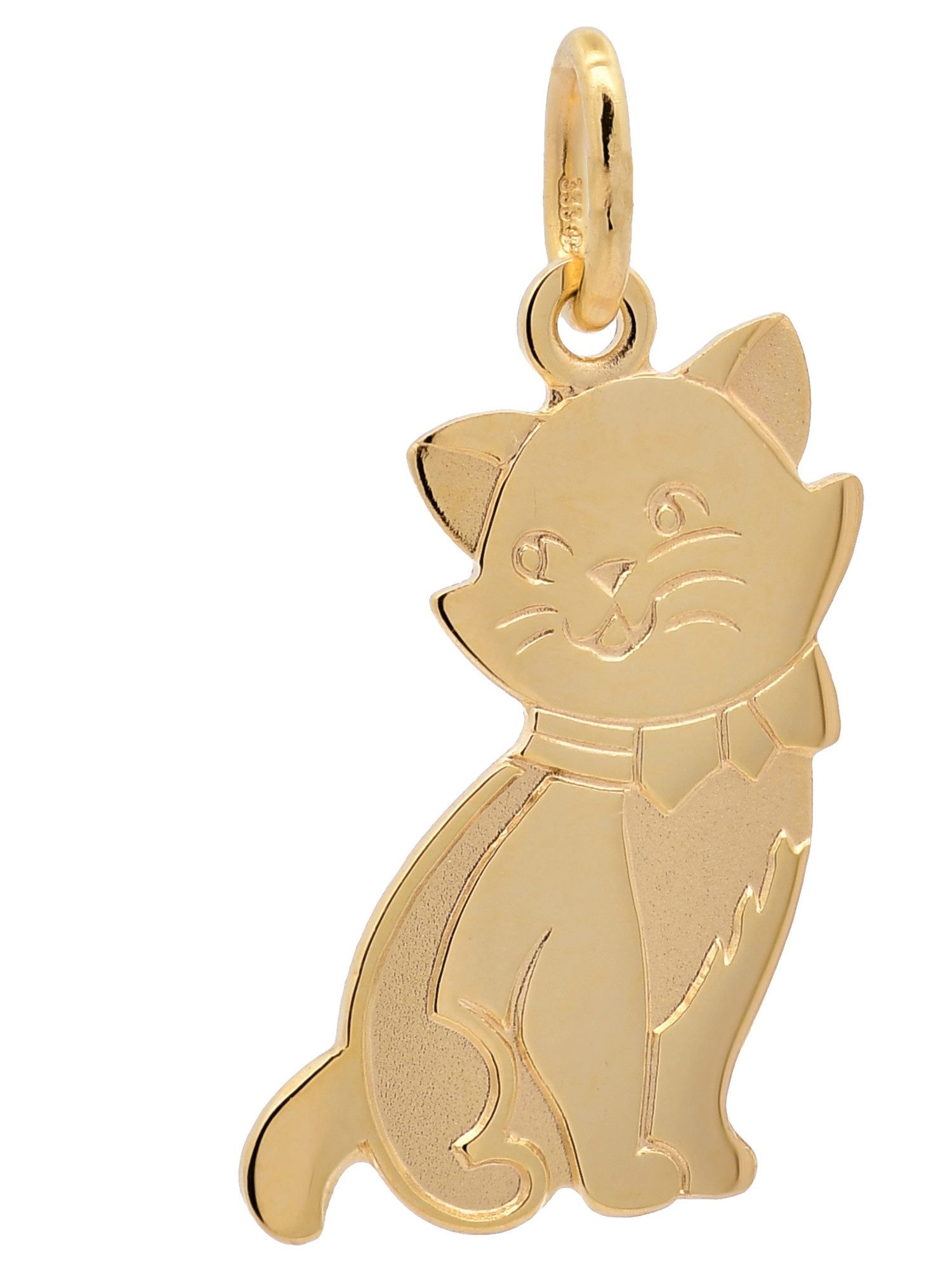 Kettenanhänger Kettenanhänger Gold Anhänger Katze massiv 333 - 8 Karat Gold