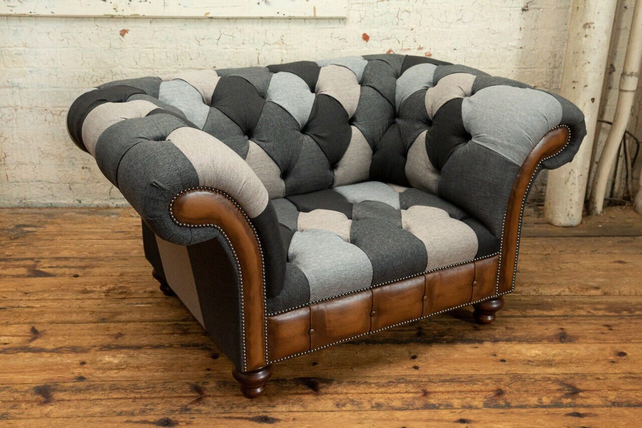 Xlmoebel Chesterfield-Sessel Chesterfield Einzel-Sessel im klassischen Design aus England (1-St., Sofa 1,5 Sitzer), Hergestellt in Europa